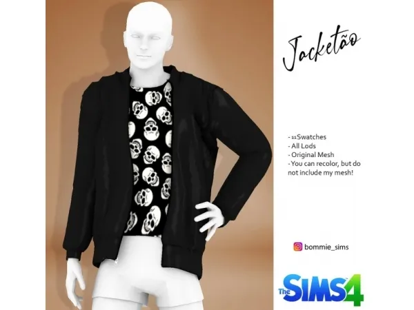 Alpha Jaquetão by bommie-sims - The Sims 4 Custom Content