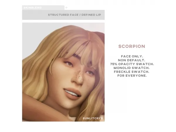 Maxis Match sunlitcrys scorpion skinblend by simsfinds - The Sims 4 Custom Content