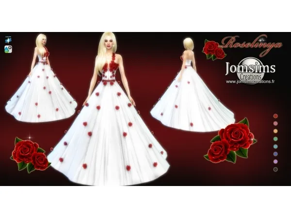 Alpha Roselinya dress - The Sims 4 Custom Content