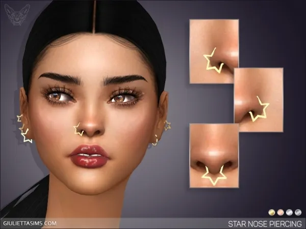 Alpha Star Nose Piercing Set by giuliettasims - The Sims 4 Custom Content