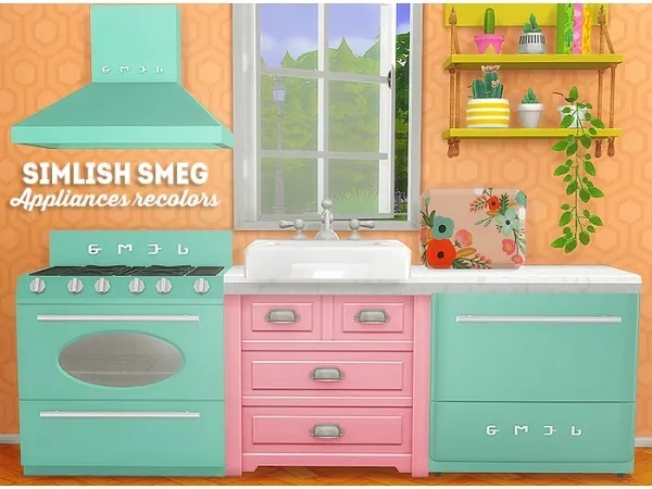Maxis Match simlish smeg appliances recolors pt2 by simsfinds - The Sims 4 Custom Content