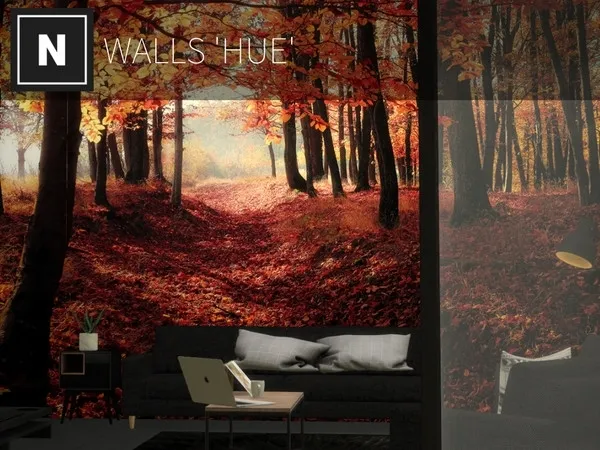 Alpha netsims hue wall mural - The Sims 4 Custom Content