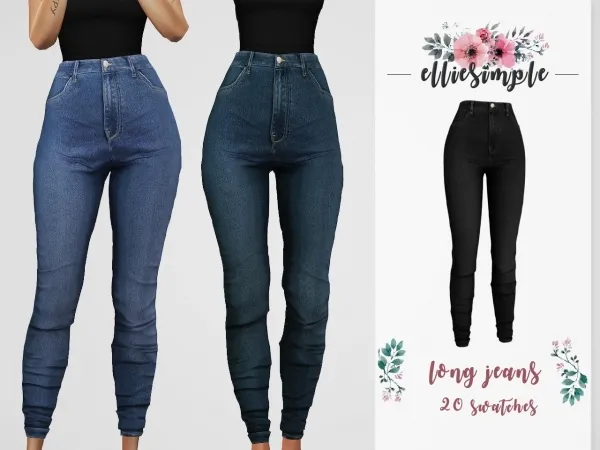 Alpha Elliesimple Long Jeans by elliesimple - The Sims 4 Custom Content