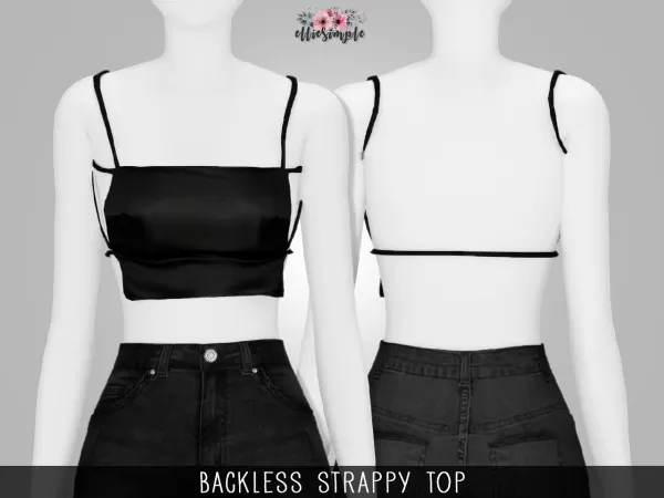 Alpha Elliesimple Backless Strappy Top by elliesimple - The Sims 4 Custom Content