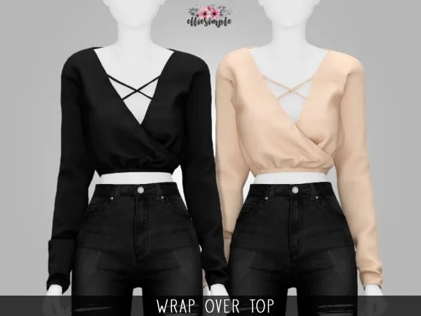 Alpha Elliesimple Wrap Over Top by elliesimple - The Sims 4 Custom Content