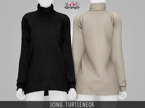 Alpha Elliesimple Long Turtleneck by elliesimple - The Sims 4 Custom Content
