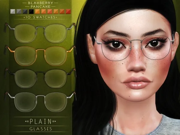 Alpha Blahberry Pancake Plain Glasses by blahberry-pancake - The Sims 4 Custom Content