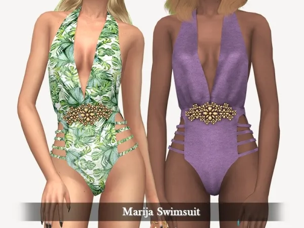 Alpha Marija Swimsuit by grafity-cc - The Sims 4 Custom Content