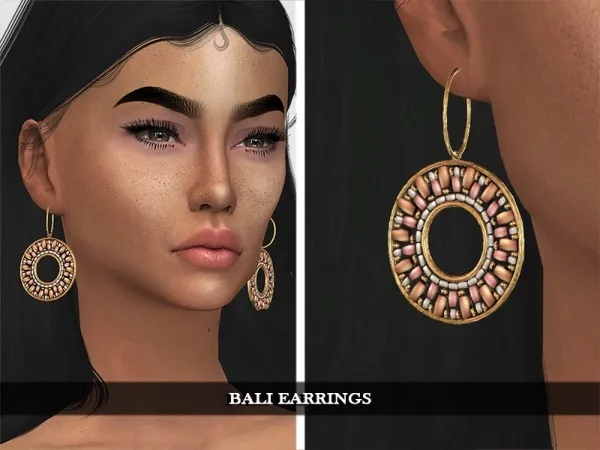 Alpha Bali Earrings by grafity-cc - The Sims 4 Custom Content