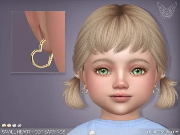 Alpha SMALL HEART HOOP EARRINGS FOR TODDLERS - The Sims 4 Custom Content
