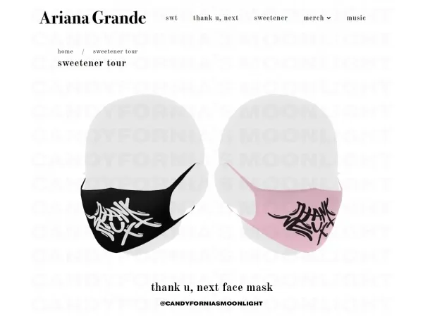 Alpha Ariana Grande Official Store Sweetener World Tour Merchandise thank u next face mask by simsfinds - The Sims 4 Custom Content