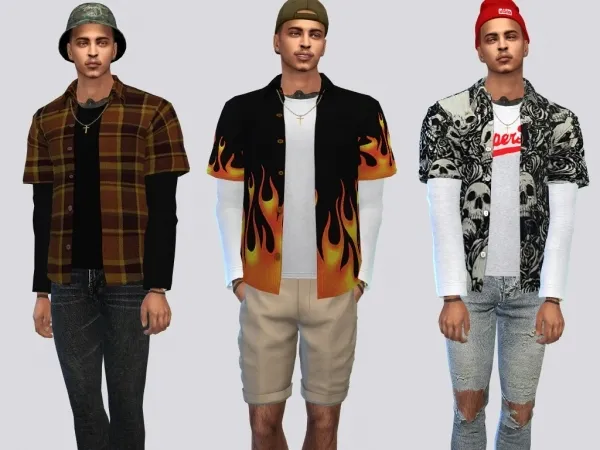 Alpha Thrash Shirts by micklayne - The Sims 4 Custom Content