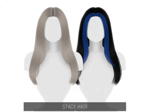 Alpha STACY HAIR SOLIDS by simsfinds - The Sims 4 Custom Content