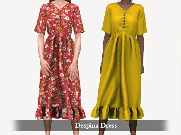 Alpha Despina Dress by grafity-cc - The Sims 4 Custom Content