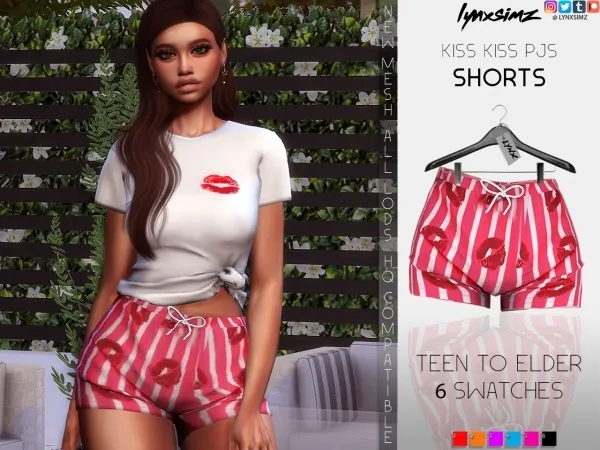 Alpha Lynxsimz KissKiss PJ Shorts by lynxsimz - The Sims 4 Custom Content