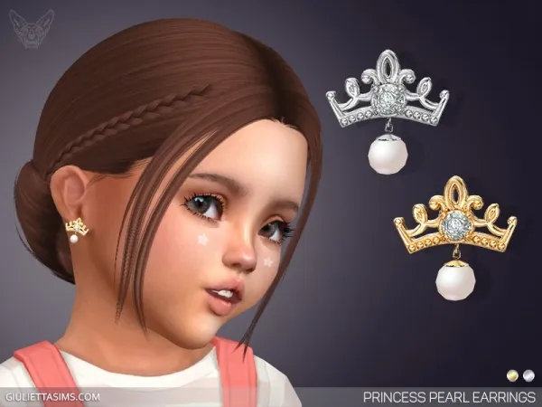 Alpha PRINCESS PEARL EARRINGS FOR TODDLERS by giuliettasims - The Sims 4 Custom Content