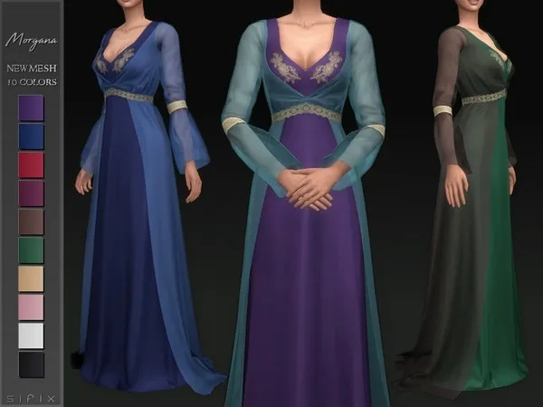 Maxis Match Morgana Dress by Sifix - The Sims 4 custom content
