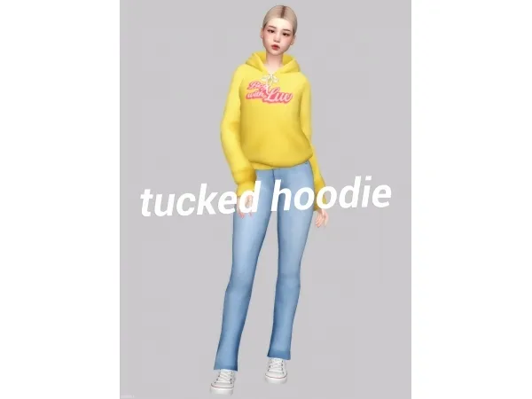 Alpha tucked hoodie by casteru - The Sims 4 Custom Content