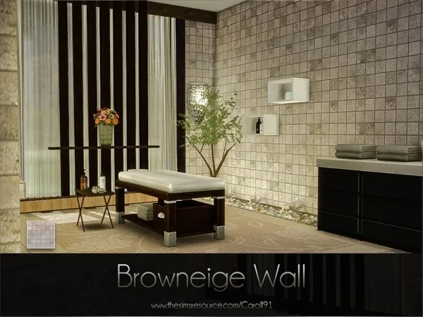 Alpha Browneige Wall by thesimsresource - The Sims 4 Custom Content