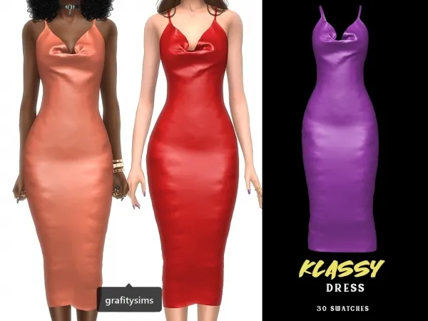 Alpha Klassy Dress by grafity-cc - The Sims 4 Custom Content
