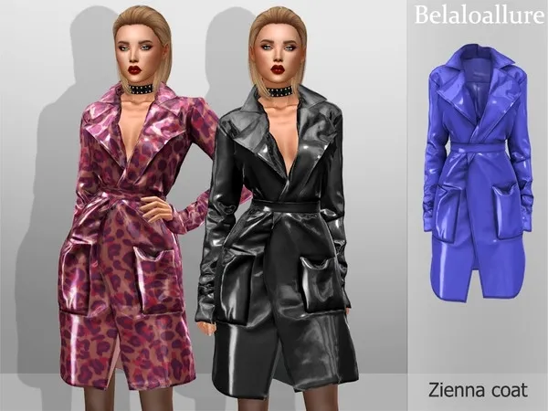 Alpha Belaloallure_Zienna coat by thesimsresource - The Sims 4 Custom Content