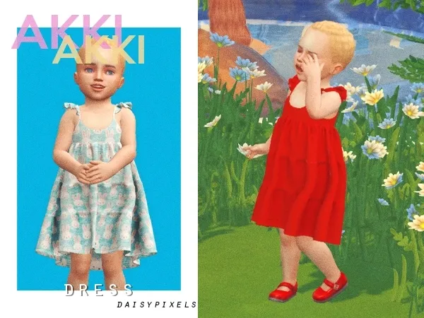 Maxis Match akki dress ( ) by daisypixels - The Sims 4 Custom Content