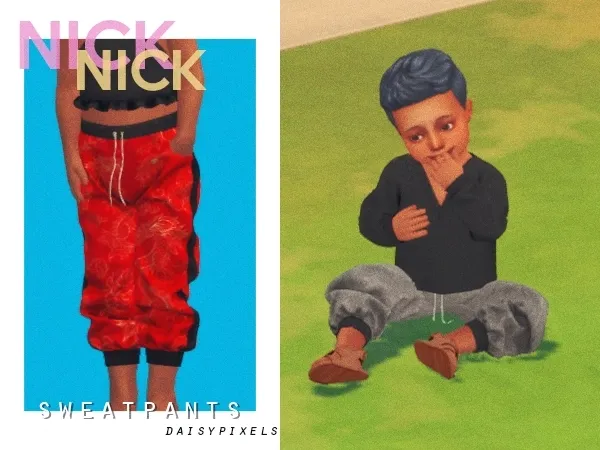 Alpha nick sweatpants ( ) by daisypixels - The Sims 4 Custom Content