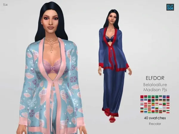 Alpha Belaloallure Madison PJ's RC by elfdor - The Sims 4 Custom Content