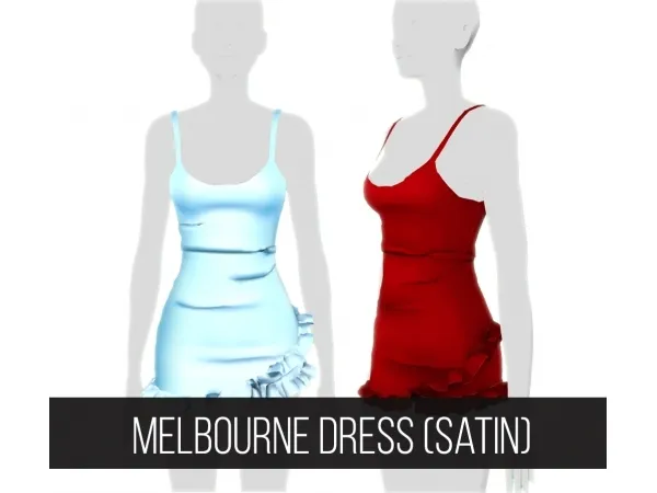 Alpha MELBOURNE DRESS SATIN by fifthscreations - The Sims 4 Custom Content