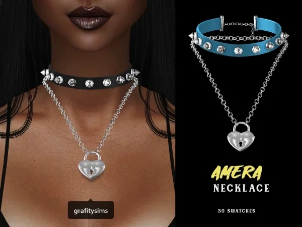 Alpha Amera Necklace by grafity-cc - The Sims 4 Custom Content