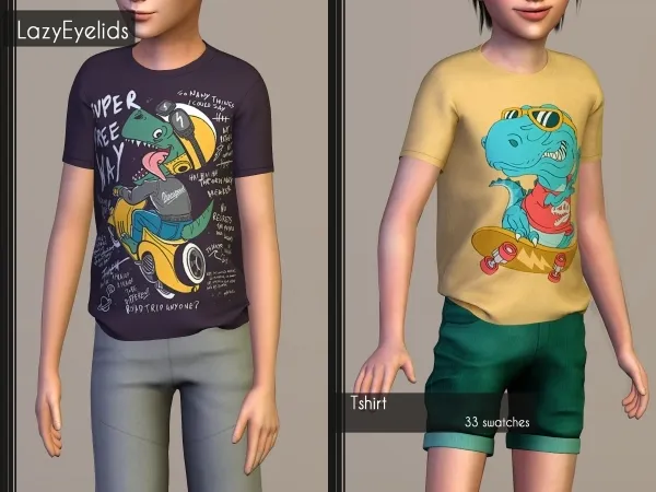 Alpha Tshirt by lazyeyelids - The Sims 4 Custom Content