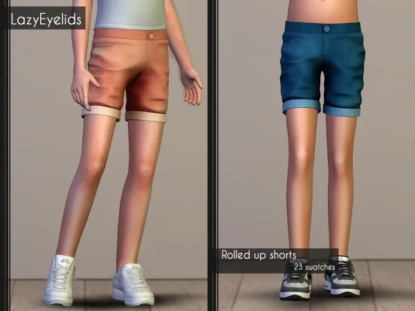 Alpha Rolled up shorts by lazyeyelids - The Sims 4 Custom Content