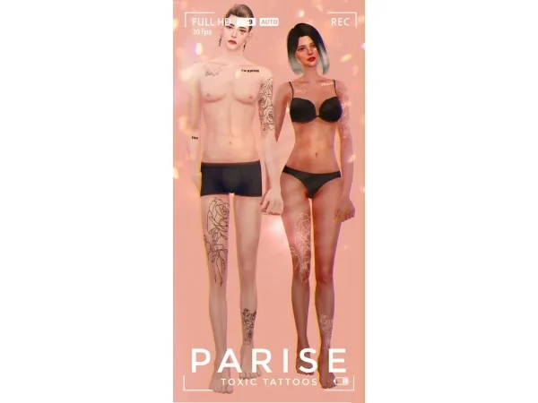 Mix TOXIC Tattoos Full Body Tattoo - The Sims 4 Custom Content