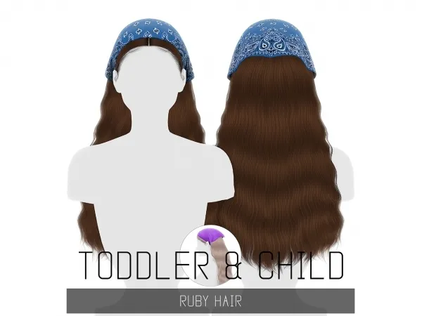 Alpha RUBY HAIR TODDLER CHILD by simsfinds - The Sims 4 Custom Content
