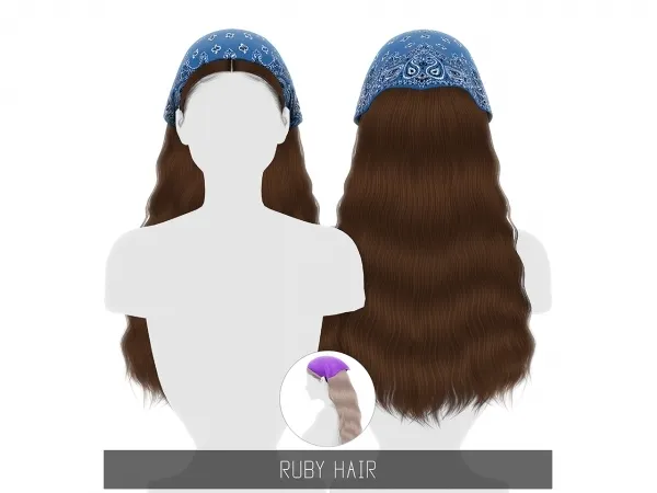 Alpha RUBY HAIR by simsfinds - The Sims 4 Custom Content