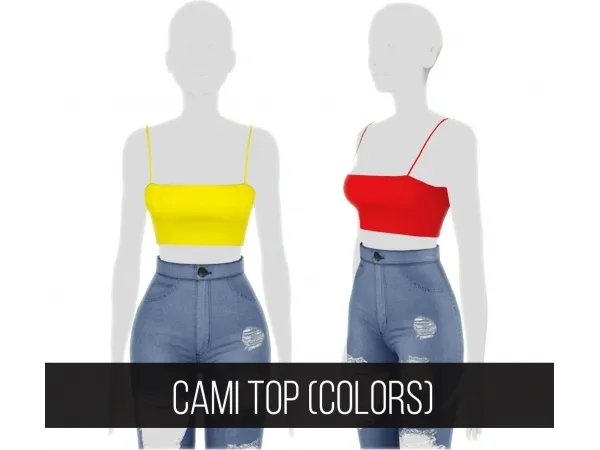 Alpha CAMI TOP COLORS by fifthscreations - The Sims 4 Custom Content