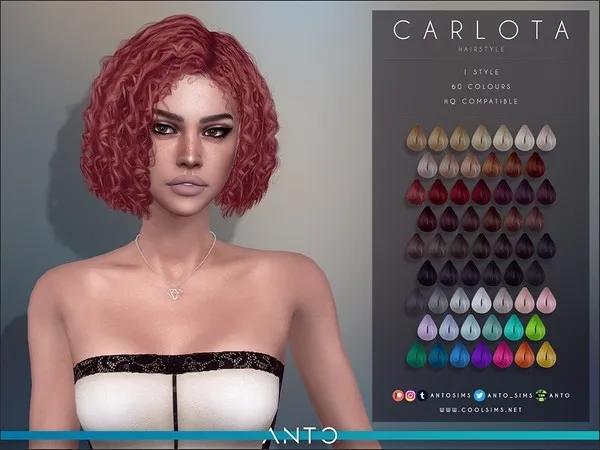 Alpha Anto Carlota Hairstyle by thesimsresource - The Sims 4 Custom Content