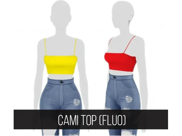 Alpha CAMI TOP FLUO by fifthscreations - The Sims 4 Custom Content