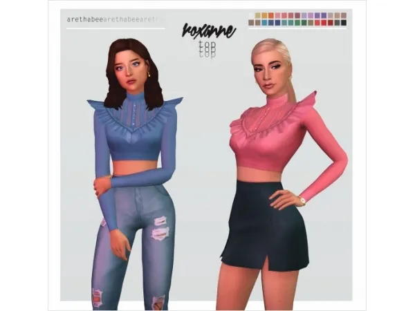 Maxis Match roxanne top by simsfinds - The Sims 4 Custom Content