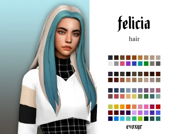 Maxis Match felicia hair - The Sims 4 Custom Content