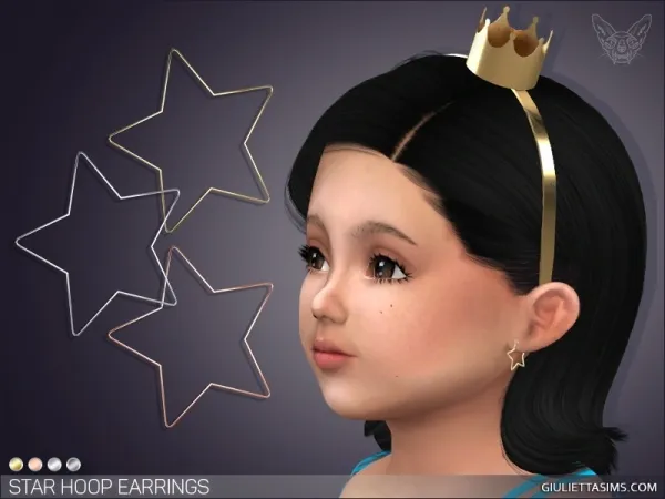 Alpha STAR HOOP EARRINGS FOR TODDLERS by giuliettasims - The Sims 4 Custom Content
