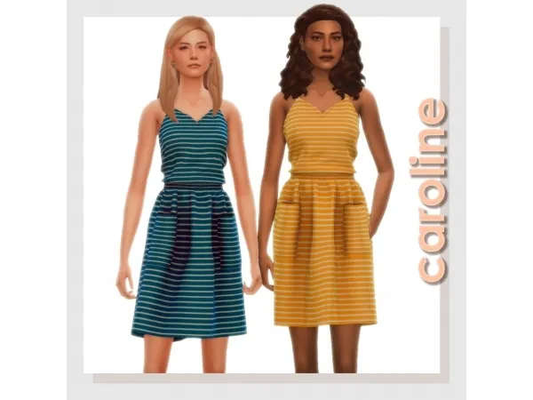 Maxis Match Caroline dress by amelylina - The Sims 4 Custom Content