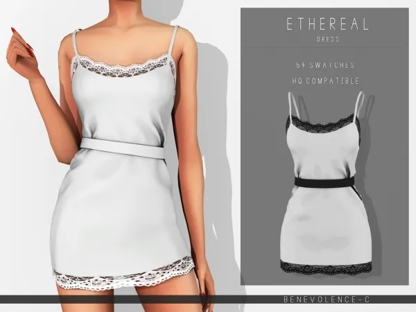 Alpha Ethereal Dress Angelic Collection by luminescent - The Sims 4 Custom Content