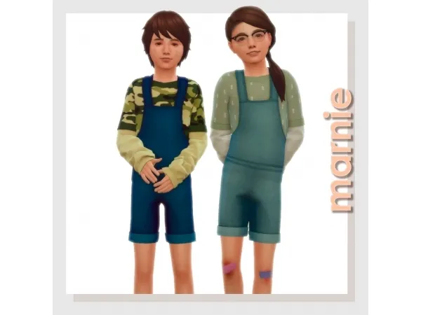 Maxis Match Marnie overalls by amelylina - The Sims 4 Custom Content