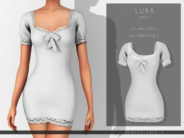 Mix Luna Dress Angelic Collection by luminescent - The Sims 4 Custom Content
