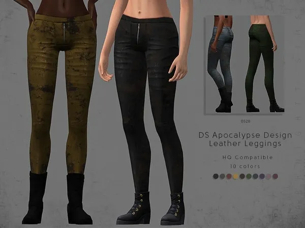 Maxis Match DS Apocalypse Design Leather Leggings - The Sims 4 Custom Content