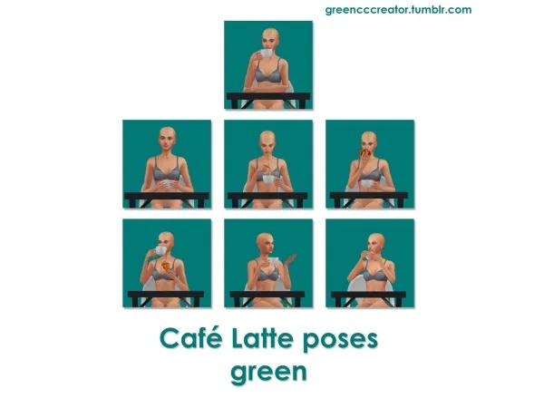 Mix Café Latte Poses by simsfinds - The Sims 4 Custom Content