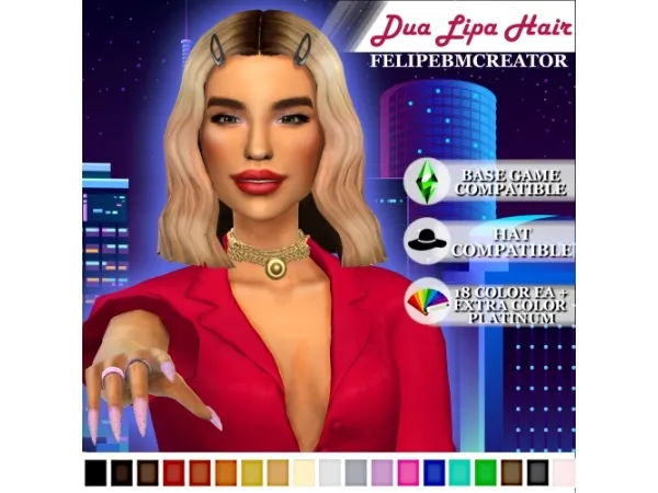 Maxis Match DuaLipaHair - The Sims 4 Custom Content