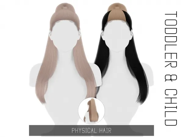 Alpha PHYSICAL HAIR TODDLER CHILD by simsfinds - The Sims 4 Custom Content