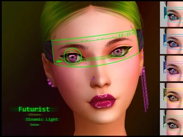 Alpha [Suzue] Futurist Glasses Apocalypse - The Sims 4 Custom Content